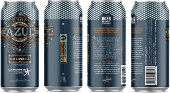 Beer can label design for Huss Brewing Company