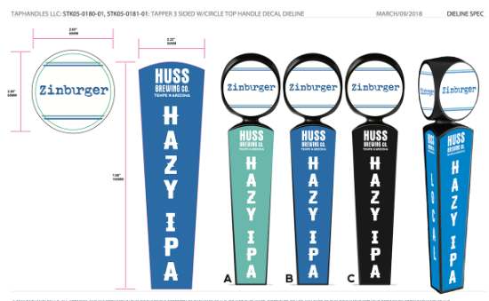 Tap handle design, brewery series